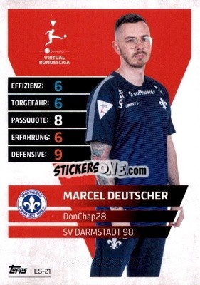 Cromo Marcel Deutscher – DonChap28 - German Fussball Bundesliga 2021-2022. Match Attax Extra
 - Topps