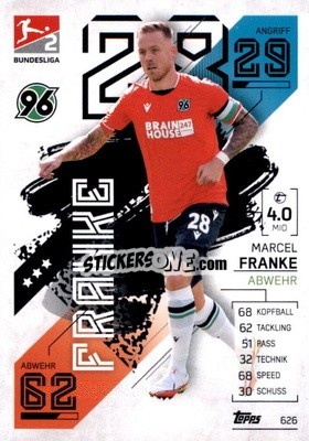 Sticker Marcel Franke - German Fussball Bundesliga 2021-2022. Match Attax Extra
 - Topps