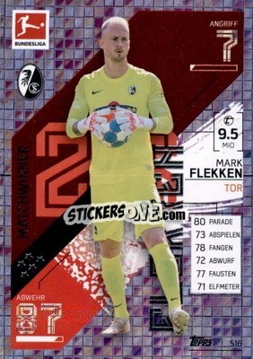Sticker Mark Flekken - German Fussball Bundesliga 2021-2022. Match Attax Extra
 - Topps