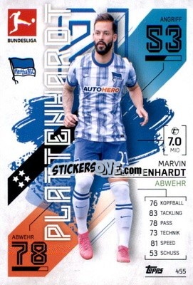 Sticker Marvin Plattenhardt - German Fussball Bundesliga 2021-2022. Match Attax Extra
 n. 455 - Topps