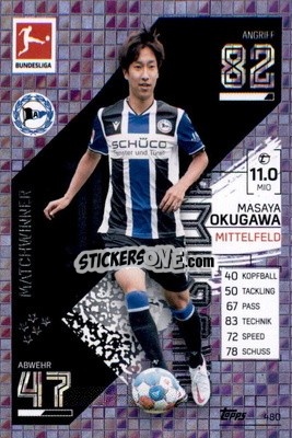 Sticker Masaya Okugawa - German Fussball Bundesliga 2021-2022. Match Attax Extra
 - Topps