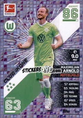 Sticker Maximilian Arnold - German Fussball Bundesliga 2021-2022. Match Attax Extra
 n. 604 - Topps