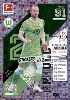 Cromo Maximilian Arnold - German Fussball Bundesliga 2021-2022. Match Attax Extra
 - Topps