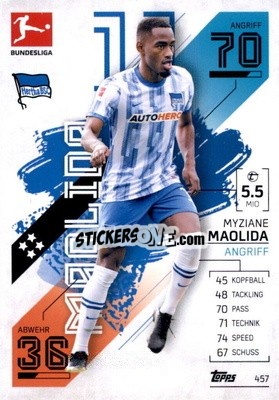 Sticker Myziane Maolida - German Fussball Bundesliga 2021-2022. Match Attax Extra
 n. 457 - Topps
