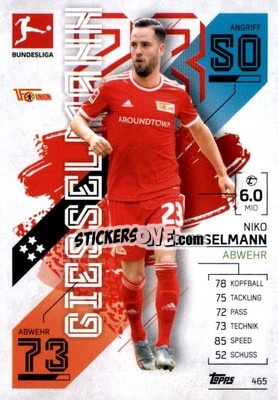 Cromo Niko Gießelmann - German Fussball Bundesliga 2021-2022. Match Attax Extra
 - Topps