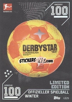 Sticker Offizieller Spielball Winter-Edition - German Fussball Bundesliga 2021-2022. Match Attax Extra
 n. LE29 - Topps