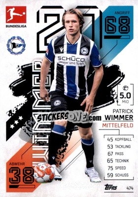 Sticker Patrick Wimmer - German Fussball Bundesliga 2021-2022. Match Attax Extra
 - Topps