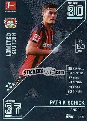Sticker Patrik Schick - German Fussball Bundesliga 2021-2022. Match Attax Extra
 n. LE21 - Topps