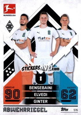 Sticker Ramy Bensebaini / Nico Elvedi / Matthias Ginter - German Fussball Bundesliga 2021-2022. Match Attax Extra
 n. 576 - Topps