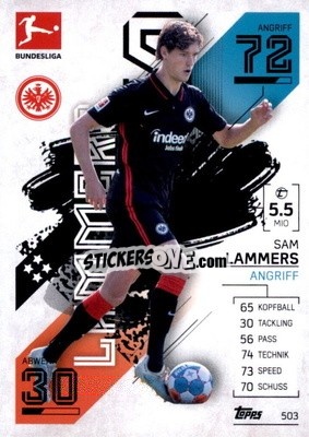 Sticker Sam Lammers - German Fussball Bundesliga 2021-2022. Match Attax Extra
 - Topps