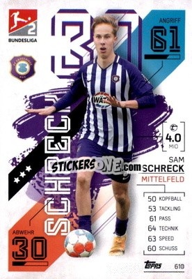 Sticker Sam Schreck - German Fussball Bundesliga 2021-2022. Match Attax Extra
 - Topps