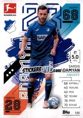 Sticker Sargis Adamyan - German Fussball Bundesliga 2021-2022. Match Attax Extra
 n. 530 - Topps