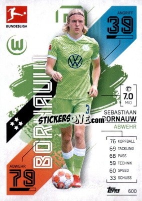 Sticker Sebastiaan Bornauw - German Fussball Bundesliga 2021-2022. Match Attax Extra
 - Topps
