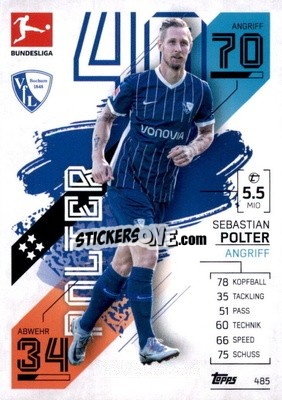 Sticker Sebastian Polter - German Fussball Bundesliga 2021-2022. Match Attax Extra
 - Topps