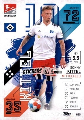 Sticker Sonny Kittel - German Fussball Bundesliga 2021-2022. Match Attax Extra
 n. 625 - Topps