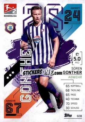 Sticker Sören Gonther - German Fussball Bundesliga 2021-2022. Match Attax Extra
 - Topps