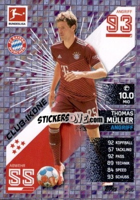 Sticker Thomas Müller - German Fussball Bundesliga 2021-2022. Match Attax Extra
 n. 586 - Topps