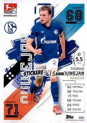 Figurina Thomas Ouwejan - German Fussball Bundesliga 2021-2022. Match Attax Extra
 n. 660 - Topps