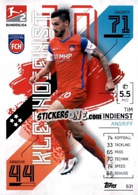 Figurina Tim Kleindienst - German Fussball Bundesliga 2021-2022. Match Attax Extra
 - Topps