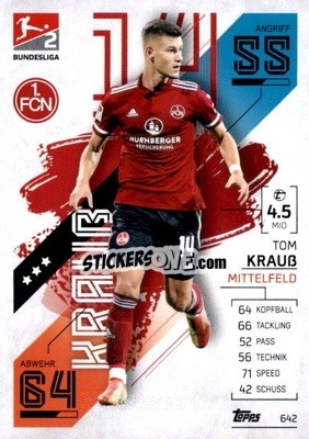 Cromo Tom Krauß - German Fussball Bundesliga 2021-2022. Match Attax Extra
 - Topps