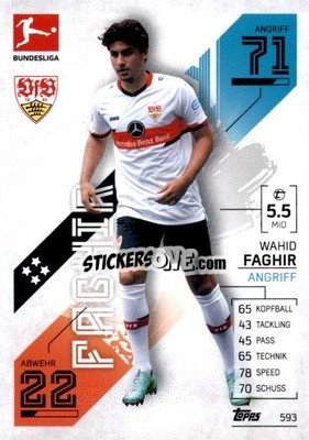 Sticker Wahid Faghir - German Fussball Bundesliga 2021-2022. Match Attax Extra
 n. 593 - Topps