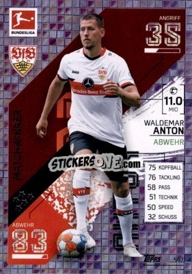Sticker Waldemar Anton - German Fussball Bundesliga 2021-2022. Match Attax Extra
 n. 597 - Topps