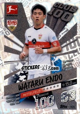 Sticker Wataru Endo - German Fussball Bundesliga 2021-2022. Match Attax Extra
 n. 705 - Topps