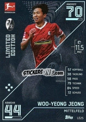 Sticker Woo-Yeong Jeong - German Fussball Bundesliga 2021-2022. Match Attax Extra
 n. LE25 - Topps