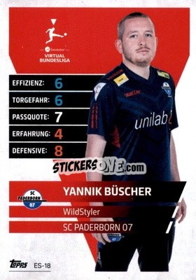 Figurina Yannik Büscher – WildStyler - German Fussball Bundesliga 2021-2022. Match Attax Extra
 - Topps