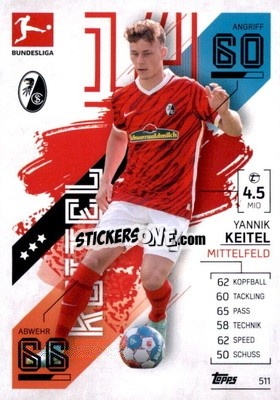 Sticker Yannik Keitel - German Fussball Bundesliga 2021-2022. Match Attax Extra
 - Topps