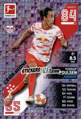 Sticker Yussuf Poulsen - German Fussball Bundesliga 2021-2022. Match Attax Extra
 n. 550 - Topps