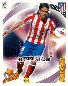 Sticker Falcao (Atlético Madrid) (5) - Liga Spagnola 2012-2013 n. 605 - Colecciones ESTE
