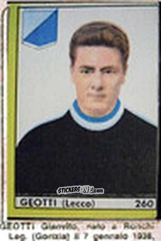 Cromo Geotti - Maghi del Gol Campionato di Calcio 1964-1965
 n. 260 - Baggioli