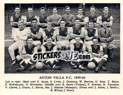 Sticker Aston Villa F.C. - Football Teams 1959-1960
 n. 1 - Fleetway
