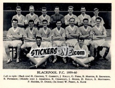 Sticker Blackpool F.C. - Football Teams 1959-1960
 n. 3 - Fleetway
