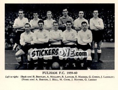 Sticker Fulham F.C. - Football Teams 1959-1960
 n. 7 - Fleetway
