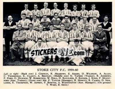 Sticker Stoke City F.C. - Football Teams 1959-1960
 - Fleetway
