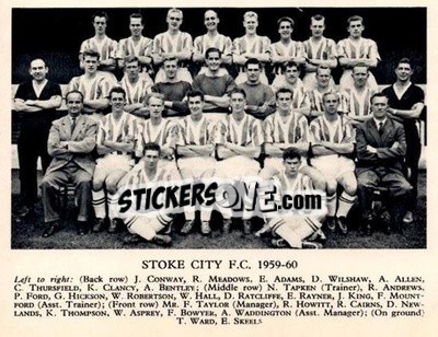 Sticker Stoke City F.C. - Football Teams 1959-1960
 n. 12 - Fleetway
