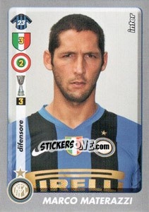 Sticker Marco Materazzi - Calciatori 2008-2009 n. 172 - Panini