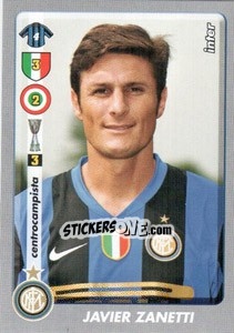 Sticker Javier Zanetti - Calciatori 2008-2009 n. 180 - Panini