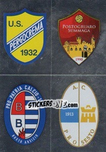 Sticker Scudetto(Pergocrema/Portogruaro/Pro Patria/Pro Sesto) - Calciatori 2008-2009 n. 639 - Panini