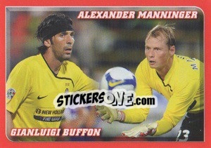 Sticker Il Meno Battuto - Gianluigi Buffon / Alexander Manninger - Calciatori 2008-2009 n. V4 - Panini