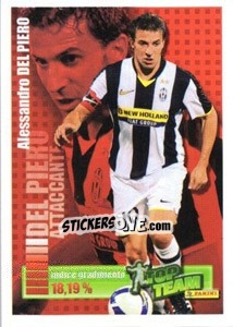 Sticker Ataccante: Alessandro Del Piero - Calciatori 2008-2009 n. X9 - Panini