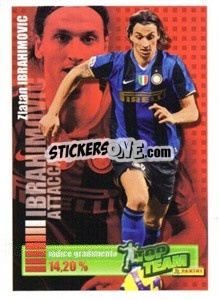 Sticker Ataccante: Zlatan Ibrahimovic - Calciatori 2008-2009 n. X10 - Panini