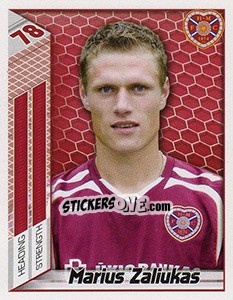 Sticker Marius Zaliukas - Scottish Premier League 2007-2008 n. 202 - Panini