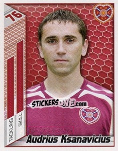 Cromo Audrius Ksanavicius - Scottish Premier League 2007-2008 - Panini