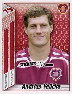 Cromo Andrius Velicka - Scottish Premier League 2007-2008 n. 219 - Panini
