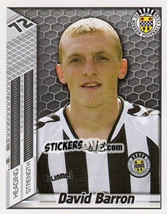 Sticker David Barron - Scottish Premier League 2007-2008 - Panini