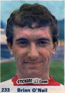Sticker Brian O'Neil - Top Teams 1971-1972
 n. 233 - Marshall Cavendish
