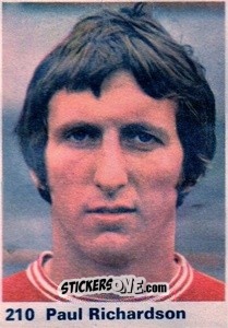 Sticker Paul Richardson - Top Teams 1971-1972
 n. 210 - Marshall Cavendish
